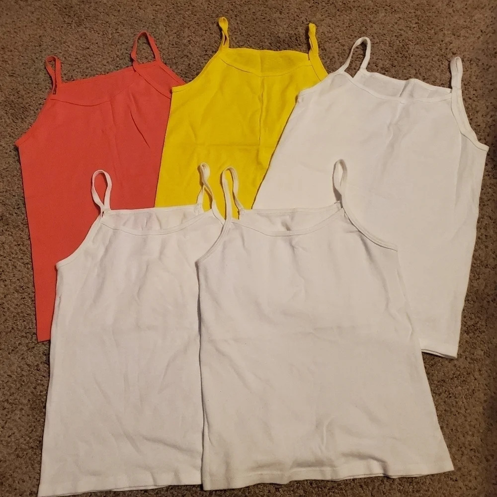 Fruit of the Loom 5 PC Girl Camis Tank Tops L